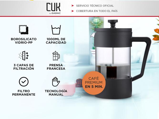 Cafetera Manual Prensa Francesa Cf2020 + Molinillo de Cafe Manual Portátil  - 1