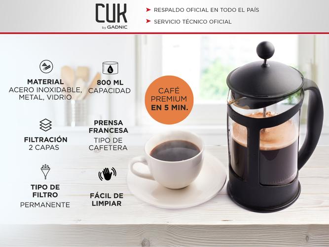 Cafetera prensa francesa Gadnic para café y té émbolo de 800 ml - 1