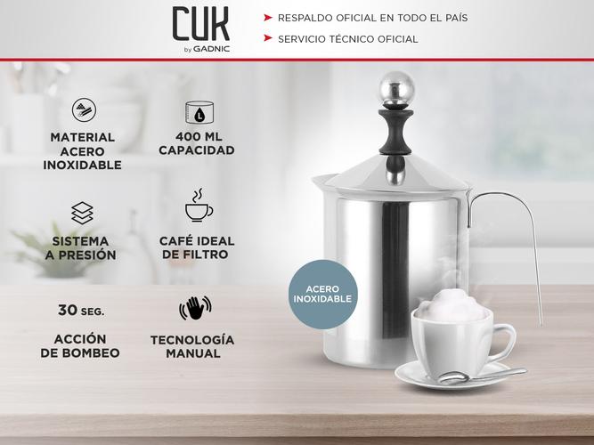 Jarra Espumador de leche Gadnic Miliki acero inoxidable 400ml  - 1