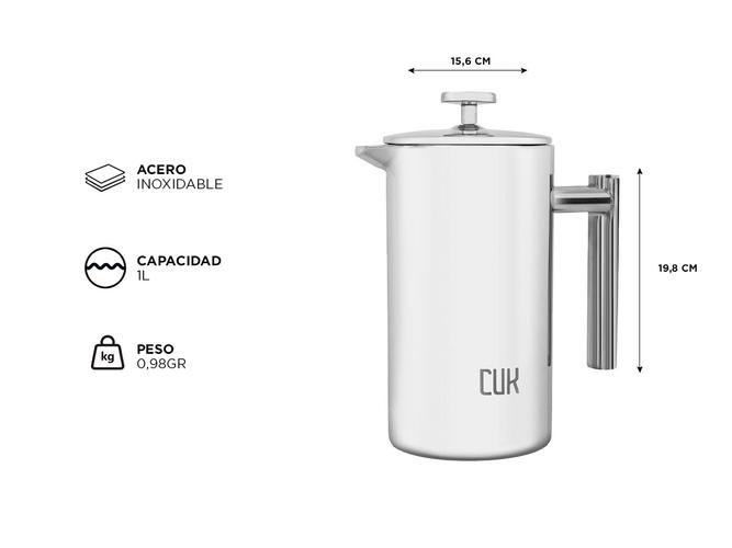 Cafetera Prensa Francesa Gadnic Acero Inoxidable Térmica - 4