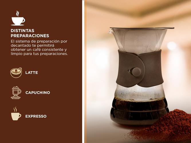 Decantador de Café V60 Gadnic Con Filtro Permanente Vidrio  - 2
