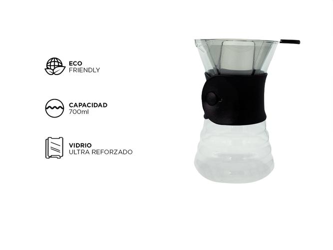 Decantador de Café V60 Gadnic Con Filtro Permanente Vidrio  - 4