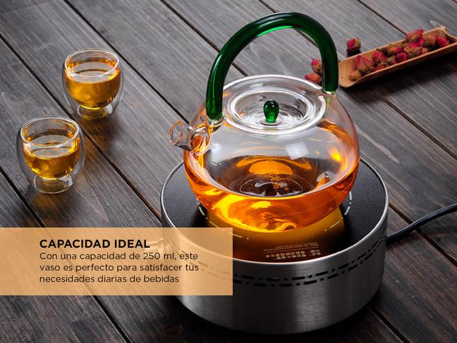 Set x2 Vasos Doble Vidrio Cuk by Gadnic Frío Calor Café Té - 2