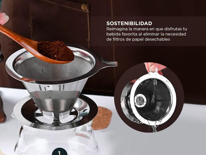 Soporte Filtro De Cafe Gadnic Acero Inoxidable  - 2