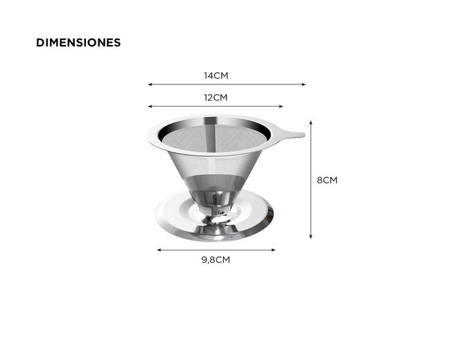 Soporte Filtro De Cafe Gadnic Acero Inoxidable  - 4