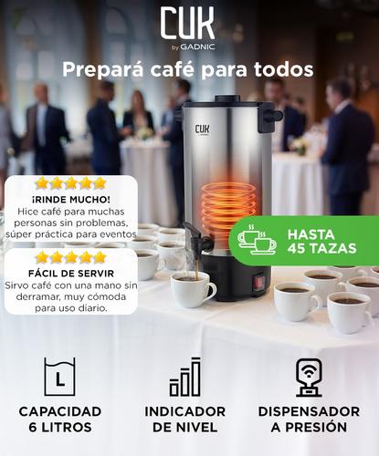 Cafetera Hotelera CUK By Gadnic 45 Tazas 6L Acero Inoxidable Industrial  - 1
