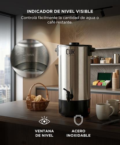 Cafetera Hotelera CUK By Gadnic 45 Tazas 6L Acero Inoxidable Industrial  - 4