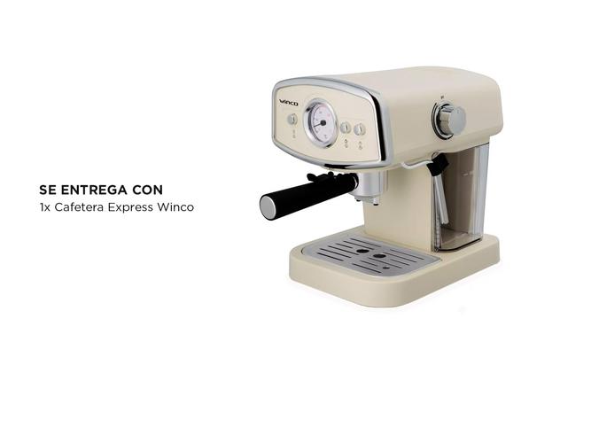 Cafetera Express Winco W1921N 19 Bar Capsulas 1050 Watts - 5