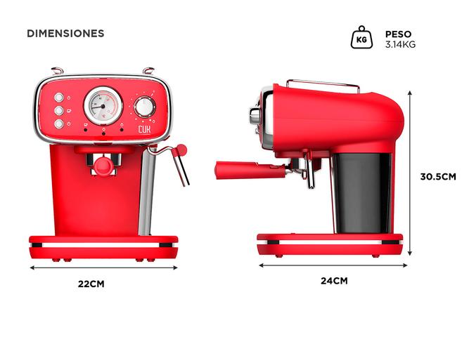 Cafetera Express Gadnic CME08 Home Pro 1050W 19 Bar Con Espumador - 5