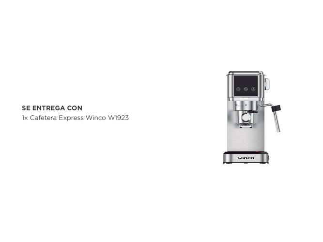 Cafetera Express Winco W1923 con Espumador apto capsulas  - 5