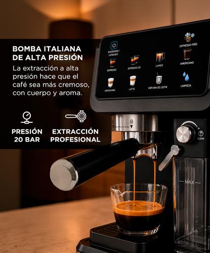 Cafetera Expreso Cuk By Gadnic CM5600 Semi Automática 20 Bar Con Espumador De Leche - 2