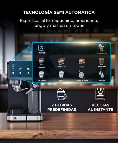 Cafetera Expreso Cuk By Gadnic CM5600 Semi Automática 20 Bar Con Espumador De Leche - 2