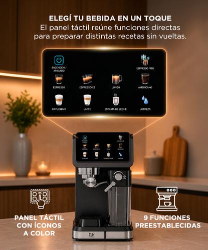 Cafetera Expreso Cuk By Gadnic CM5600 Semi Automática 20 Bar Con Espumador De Leche - 3