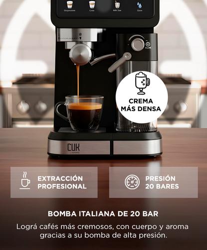 Cafetera Expreso Cuk By Gadnic CM5600 Semi Automática 20 Bar Con Espumador De Leche - 4