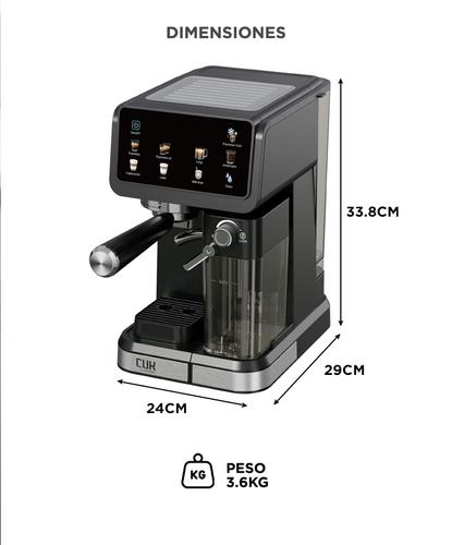 Cafetera Expreso Cuk By Gadnic CM5600 Semi Automática 20 Bar Con Espumador De Leche - 5