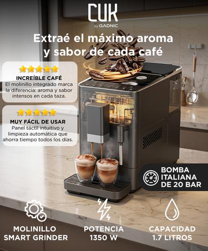 Cafetera Espresso CUK by Gadnic 20 Bar Espumador de Leche 1350W 17L Filtro de Acero Inoxidable - 1