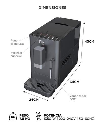 Cafetera Espresso CUK by Gadnic 20 Bar Espumador de Leche 1350W 17L Filtro de Acero Inoxidable - 5