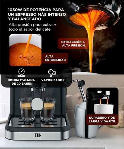 Cafetera Express Gadnic Cm3000 3 en 1 20 Bares Panel Táctil Vaporizador Depósito 15L Acero Inoxidable - 2