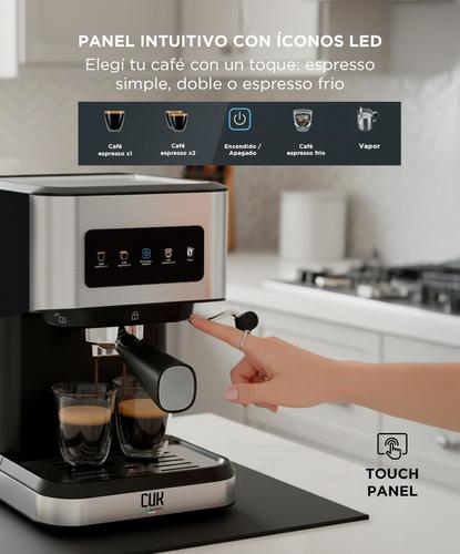 Cafetera Express Gadnic Cm3000 3 en 1 20 Bares Panel Táctil Vaporizador Depósito 15L Acero Inoxidable - 3