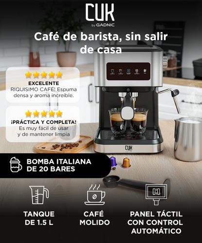 Cafetera Express Gadnic Cm3000 20 Bares Panel Táctil Vaporizador Depósito 15L Acero Inoxidable Usado - 1