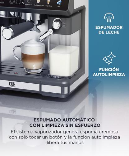 Cafetera Expresso Cuk By Gadnic 20 Bar Potencia 1350W Molinillo de Café y Espumador de Leche  - 3