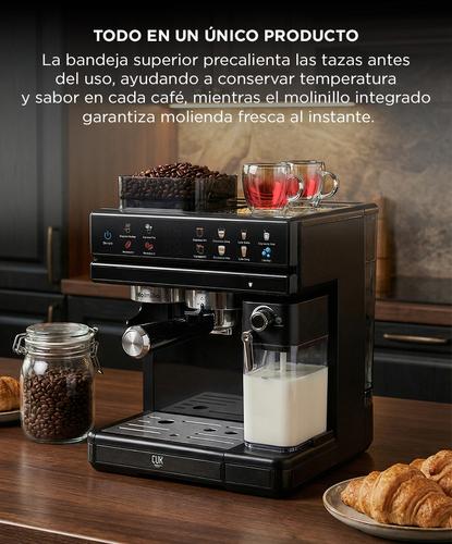 Cafetera Expresso Cuk By Gadnic 20 Bar Potencia 1350W Molinillo de Café y Espumador de Leche  - 5