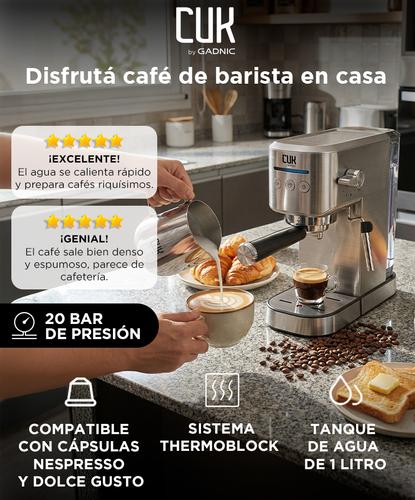 Cafetera Espresso Cuk By Gadnic 20 Bar 3 en 1 Cápsulas Nespresso y Dolce Gusto  - 1