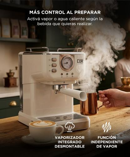 Cafetera Vintage Espresso 20 Bar CUK By Gadnic Con Vaporizador 1050W Manómetro Frontal - 3