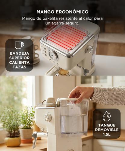 Cafetera Vintage Espresso 20 Bar CUK By Gadnic Con Vaporizador 1050W Manómetro Frontal - 4