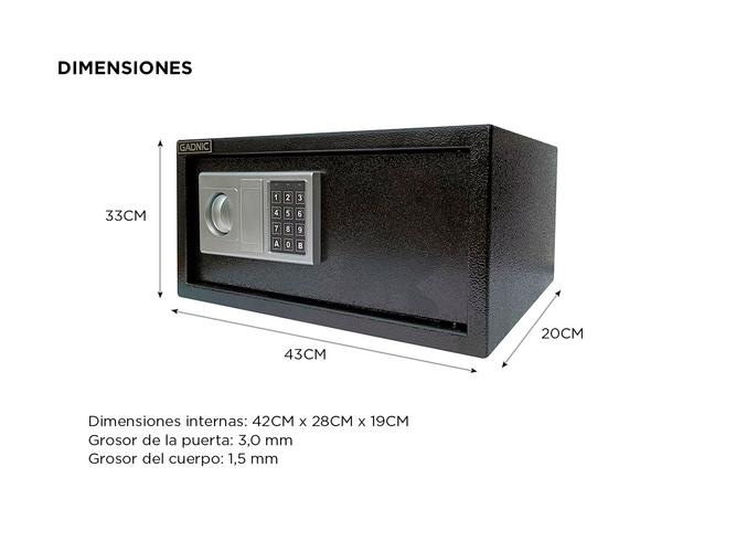 Caja Fuerte de Seguridad Gadnic Cerradura electrónica - 5