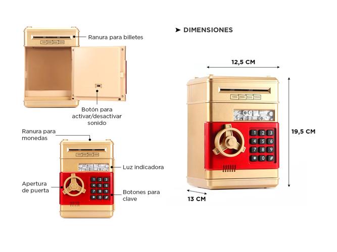 Alcancía Electrónica Gadnic Para Niños Efectivo y Monedas  - 4