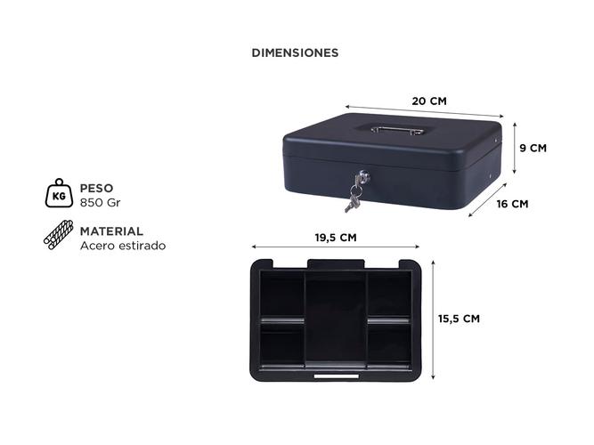 Caja de Seguridad Gadnic de Acero Estirado con Separadores - 4