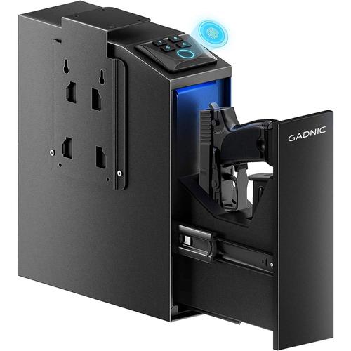 Caja fuerte para pistola Gadnic vertical con Seguridad por Huella Dactilar Llave de Acceso y Código PIN - 0