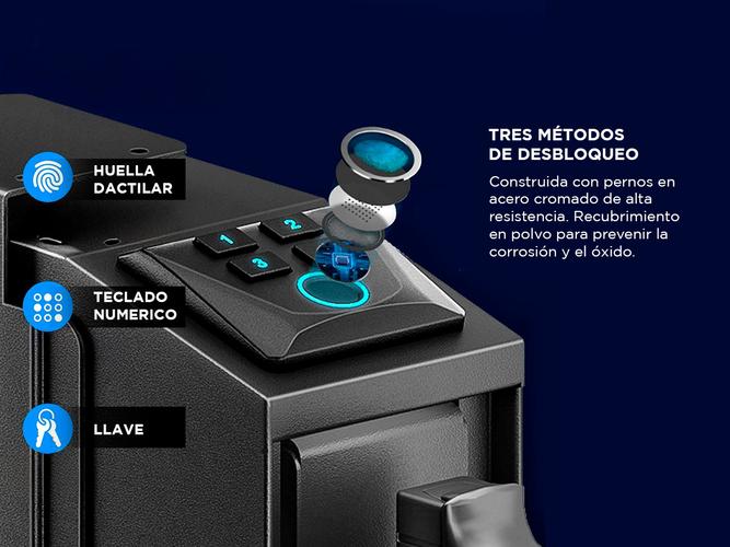 Caja fuerte para pistola Gadnic vertical con Seguridad por Huella Dactilar Llave de Acceso y Código PIN - 2