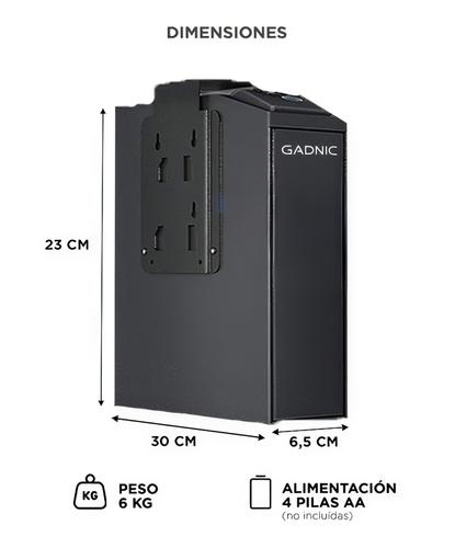Caja fuerte para pistola Gadnic vertical con Seguridad por Huella Dactilar Llave de Acceso y Código PIN - 5