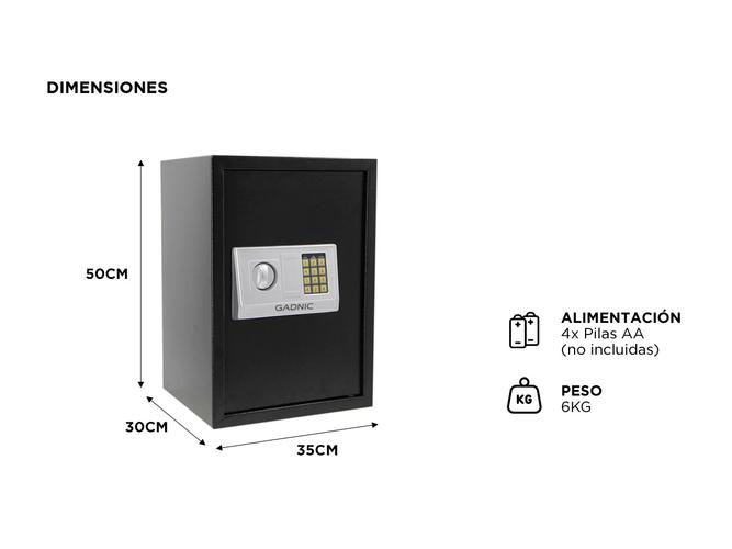 Caja Fuerte Gadnic Seguridad Reforzada Digital Con Llave y Teclado - 5