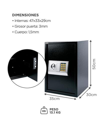 Caja Fuerte Gadnic Seguridad Reforzada Digital Con Llave y Teclado - 5