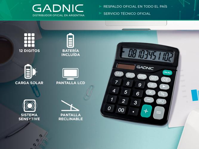 Calculadora 12 Digitos Pantalla LCD Botones Grandes  - 1