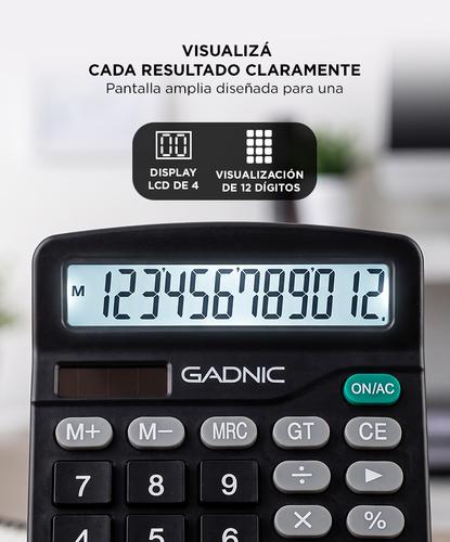 Calculadora 12 Digitos Pantalla LCD Botones Grandes  - 2