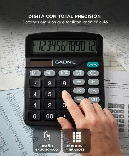 Calculadora 12 Digitos Pantalla LCD Botones Grandes  - 3