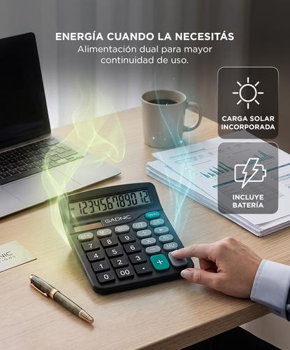Calculadora 12 Digitos Pantalla LCD Botones Grandes  - 4