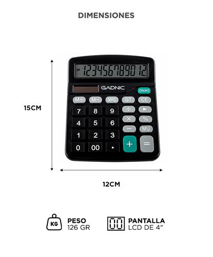 Calculadora 12 Digitos Pantalla LCD Botones Grandes  - 5
