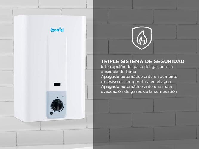 Calefón Escorial Gas Natural 14L Sin Llama Piloto - 3