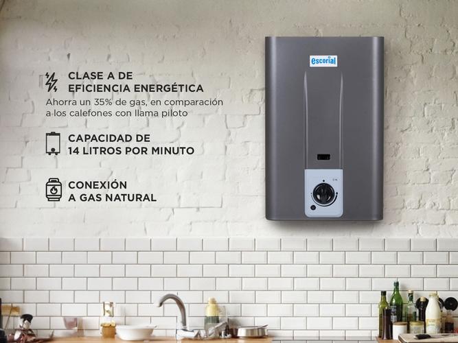 Calefon Escorial Automatico 14 Lts Gas Natural CE-14L Grafito - 3
