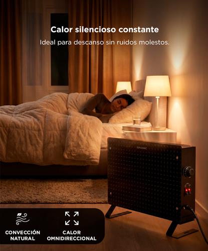 Panel Calefactor Vitrocerámico 2000W Gadnic Con Termostato Vidrio Templado 3 Niveles - 2