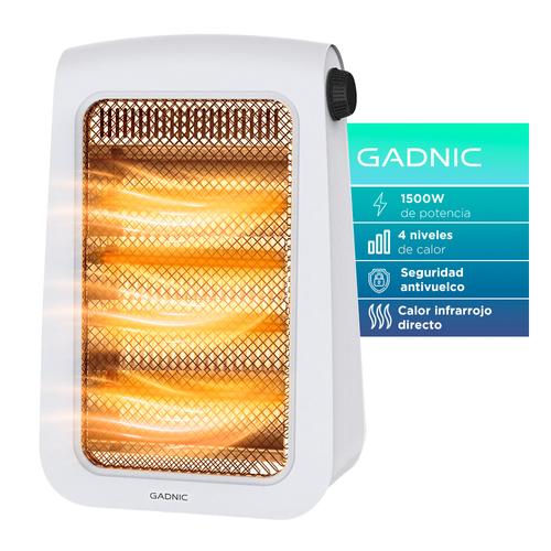 Estufa Infrarroja Gadnic 1500W Calor Directo 4 Niveles Silenciosa Hogar - 0