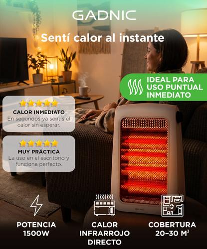 Estufa Infrarroja Gadnic 1500W Calor Directo 4 Niveles Silenciosa Hogar - 1