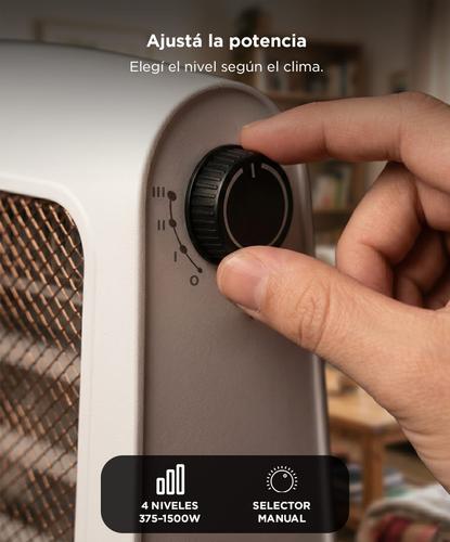 Estufa Infrarroja Gadnic 1500W Calor Directo 4 Niveles Silenciosa Hogar - 2