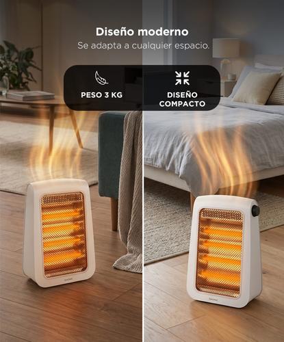 Estufa Infrarroja Gadnic 1500W Calor Directo 4 Niveles Silenciosa Hogar - 4