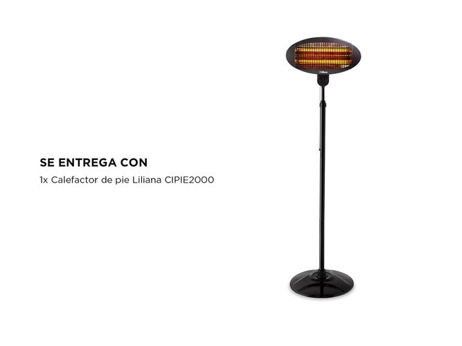 Calefactor de Pie/Pared Liliana CIPIE2000 infrarrojo con cuarzo para exterior - 5